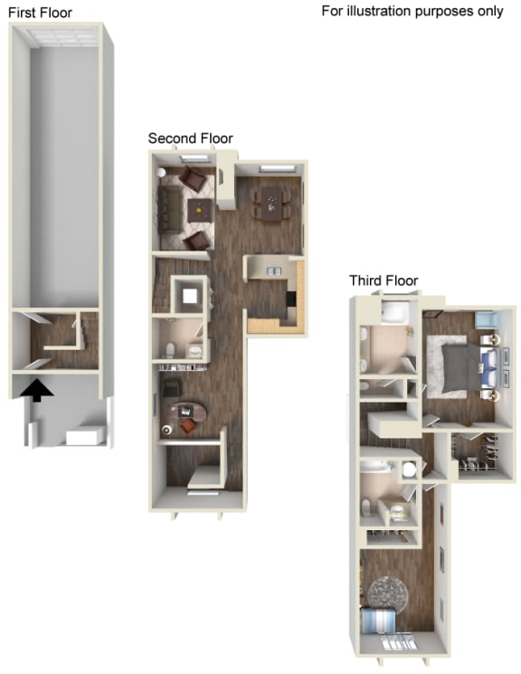 2 Bed - 2.5 Bath Floor Plan at Ontario Town Square Townhomes Ontario, California