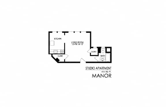 Manor Apartments Studio Floorplan
