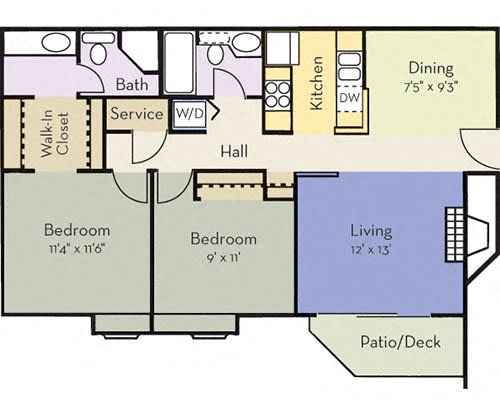 Magnolia Floor Plan at Greensview Apartment Homes, Aurora, Colorado, CO