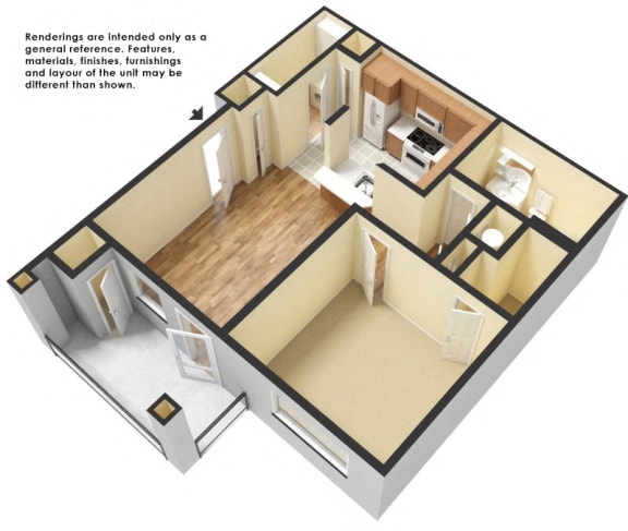 The Cumberland (traditional) Floorplan at Patriot Park Apartment Homes in Fayetteville, NC,28311
