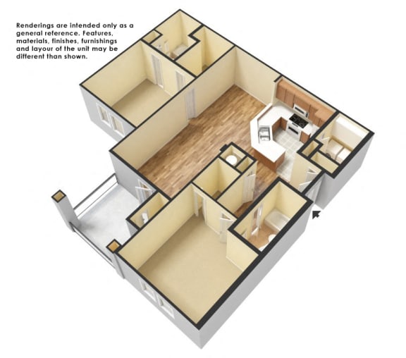 The Heritage (traditional) Floorplan at Patriot Park Apartment Homes in Fayetteville, NC,28311