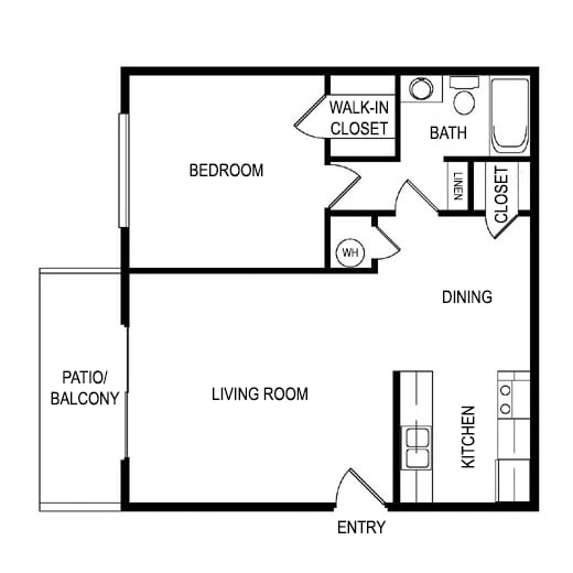 Floor Plan A at Laurel Parc Apartments in Shreveport, Louisiana, LA