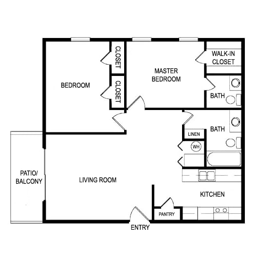Floor Plan B at Laurel Parc Apartments in Shreveport, Louisiana, LA
