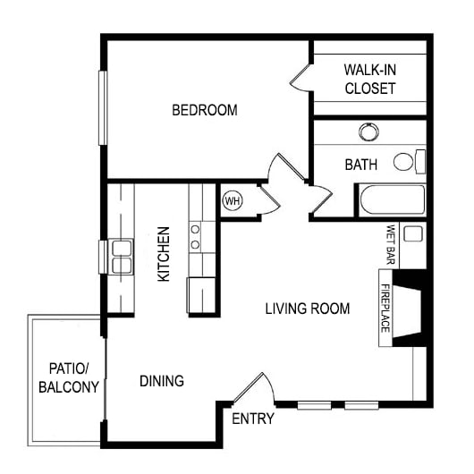 Floor PLan I at Laurel Parc Apartments in Shreveport, Louisiana, LA