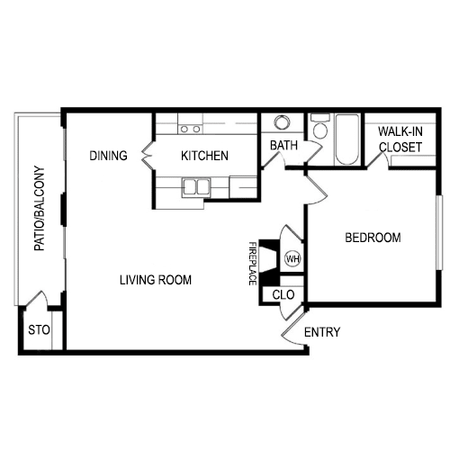 Floor Plan J at Laurel Parc Apartments in Shreveport, Louisiana, LA