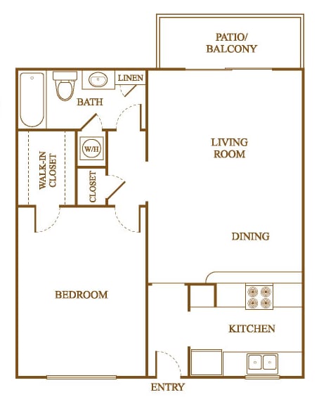 A8 Floor Plan at Orleans Square Apartments in Shreveport, Louisiana, LA