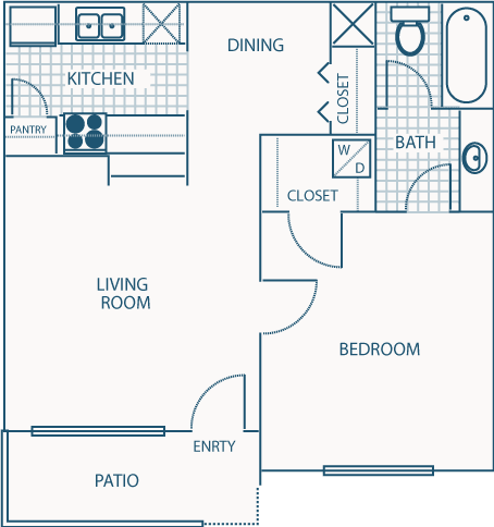 A2 Floor Plan at Willow Brook Crossing Apartments in Houston, TX