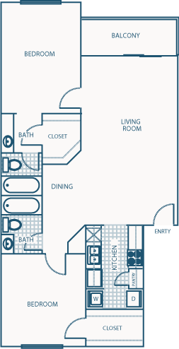 G Floor Plan at Willow Brook Crossing Apartments in Houston, TX