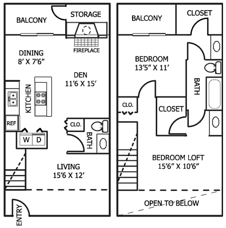 2D image of T8 floor plan at Windridge on the Parkway in Dallas, TX
