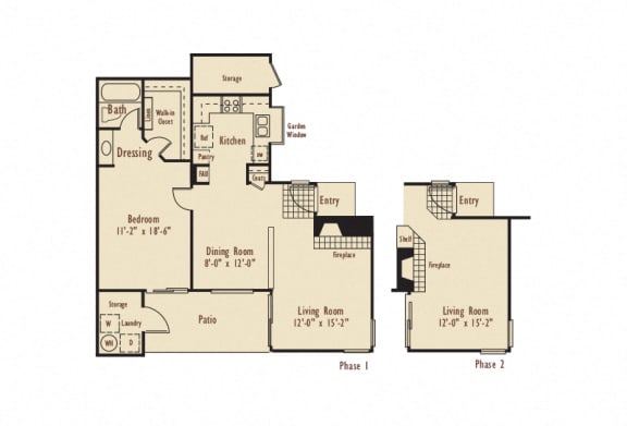 A – 1 Bedroom 1 Bath Floor Plan Layout – 795 Square Feet at Aliso Creek, California