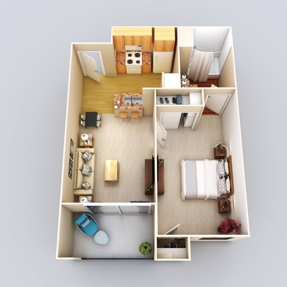 Antigua 1Bed 1Bath Floor Plan at 55+ FountainGlen Grand Isle, California, 92562