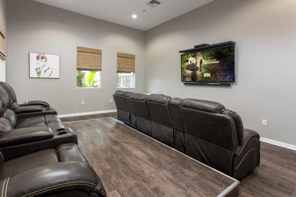 Community Movie Theatre at 55+ FountainGlen Terra Vista, Rancho Cucamonga, California