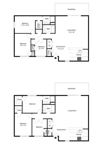 Windsor Floorplan at Commons at Timber Creek Apartments, Portland, OR