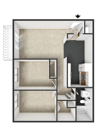 Fairmont Floorplan at Commons at Timber Creek Apartments, Portland, OR 97229