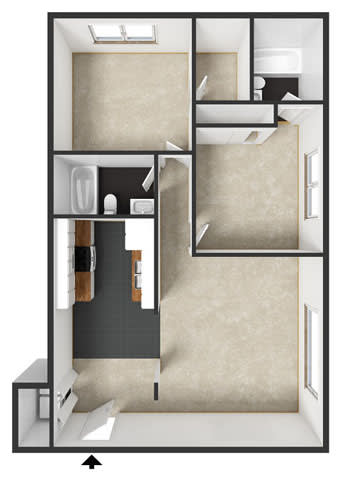 Kirkwood Floorplan at Commons at Timber Creek Apartments, Oregon, 97229
