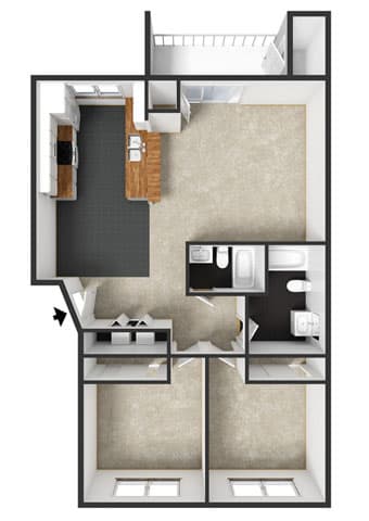 Lancaster Floorplan at Commons at Timber Creek Apartments, Portland, 97229