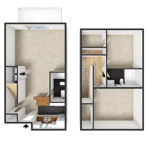 Sydney Floorplan at Commons at Timber Creek Apartments, Oregon, 97229