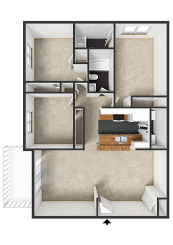 Wheatleigh Floorplan at Commons at Timber Creek Apartments, Oregon