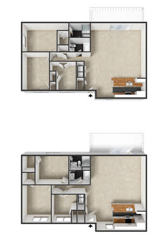 Windsor Floorplan at Commons at Timber Creek Apartments, Portland, 97229