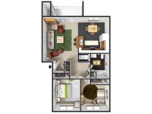 Regent Floorplan at Commons at Timber Creek Apartments, Oregon, 97229