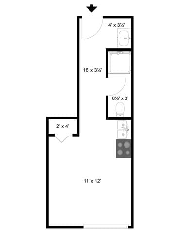 Corsica Floor Plan at Commons at Sylvan Highlands Apartments, Portland, OR