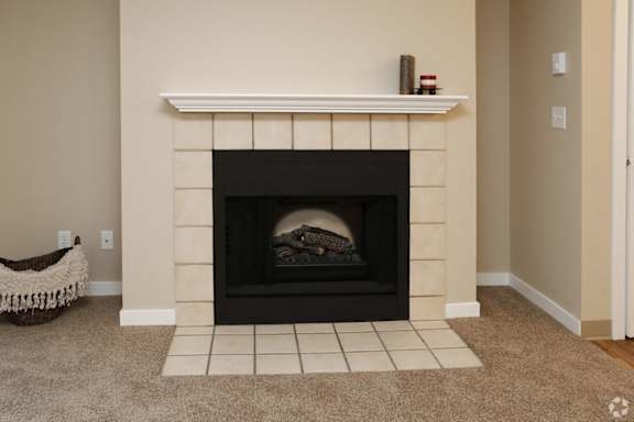 Stay warm during the winters with your own electric fireplace! at Commons at Avalon Park Apartments, Tigard, 97224