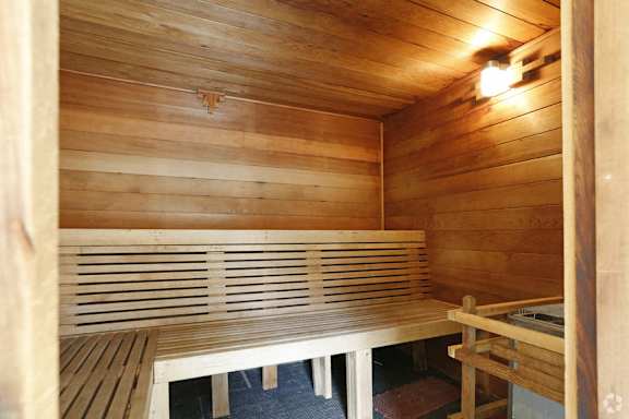 Sauna room at Commons at Hawthorn Village Apartments, Hillsboro, Oregon