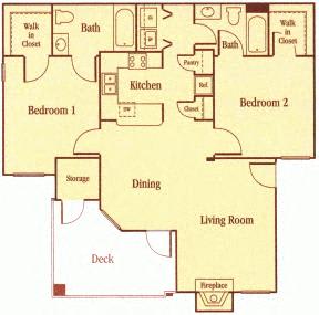 2 Bedroom Floor Plan Elk Grove Apartments l Castellino at Lauga West Apartments