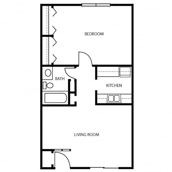 A1 Floor Plan at The Abbey Apartments in Longview, Texas, TX
