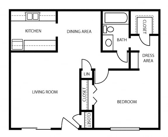 A3 Floor Plan at The Abbey Apartments in Longview, Texas, TX