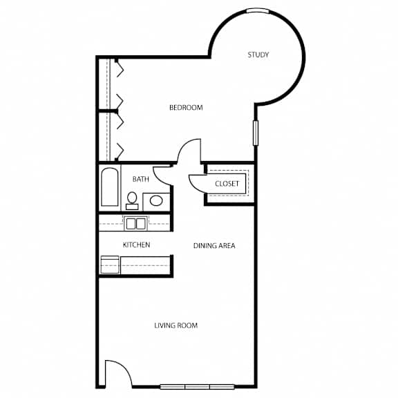 A4 Floor Plan at The Abbey Apartments in Longview, Texas, TX