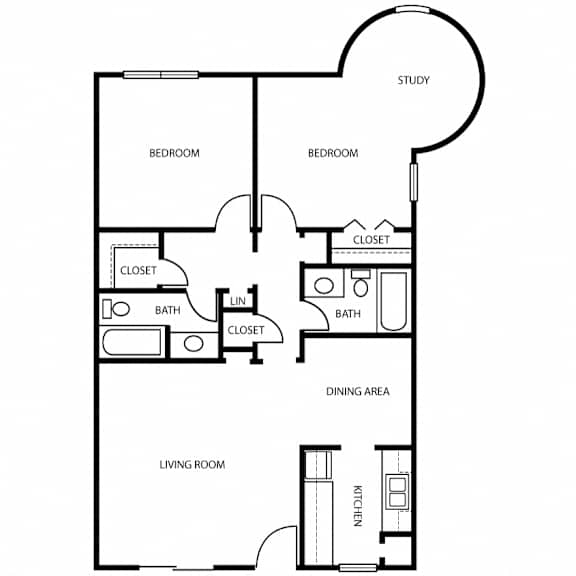 B3 Floor Plan at The Abbey Apartments in Longview, Texas, TX