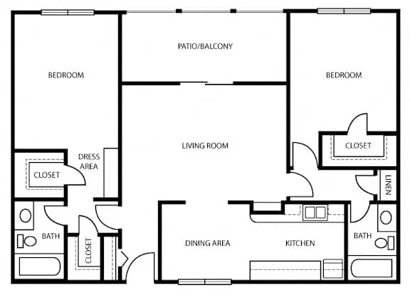 B4 Floor Plan at The Abbey Apartments in Longview, Texas, TX