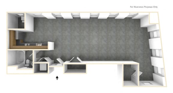 Loft Bedroom Apartment Floor Plan  at Haverhill Lofts, Massachusetts