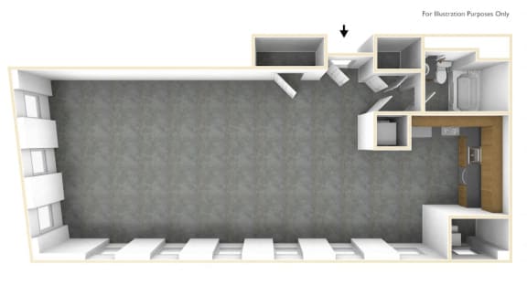 Loft Bedroom Apartment Floor Plan  at Haverhill Lofts, Massachusetts