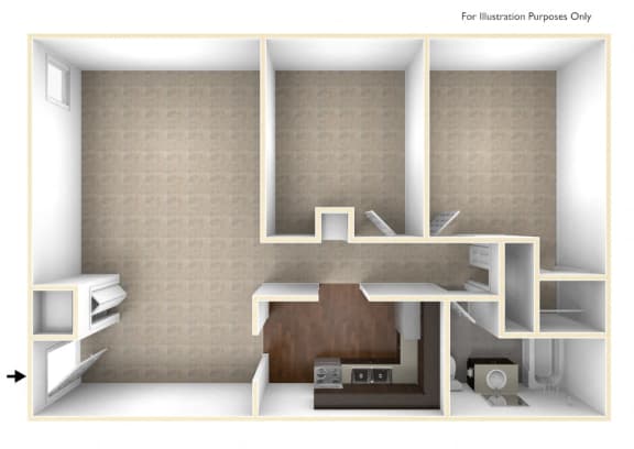 Two Bedroom Apartment Floor Plan Two Bedroom Apartment Floor Plan at Berkshire Peak Apartments, Pittsfield, 01201
