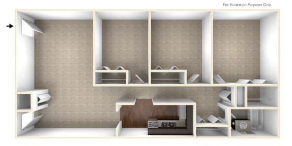 Three Bedroom Apartment Floor Plan Three Bedroom Apartment Floor Plan at Berkshire Peak Apartments, Pittsfield, 01201