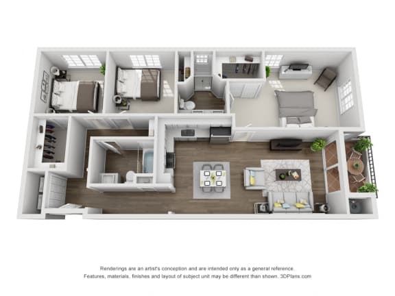 Unit G Floor Plan at Madison Toluca, California, 91601