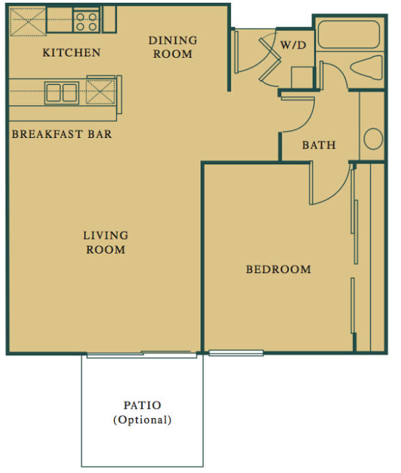 1 Bed 1 Bath The Olive Floorplan at Hills at Hacienda Heights, Hacienda Heights, CA, 91745