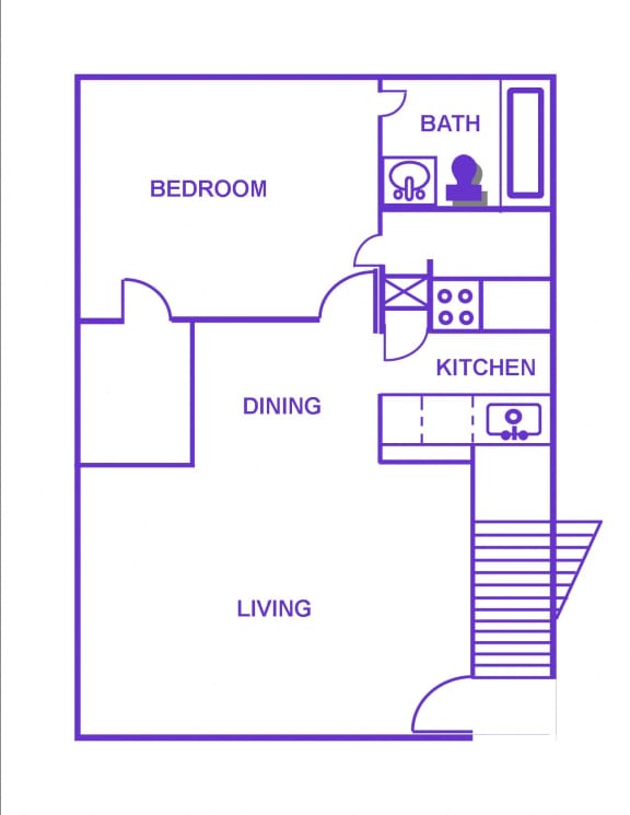 Floor Plan  1BR, 1BTH - C/D