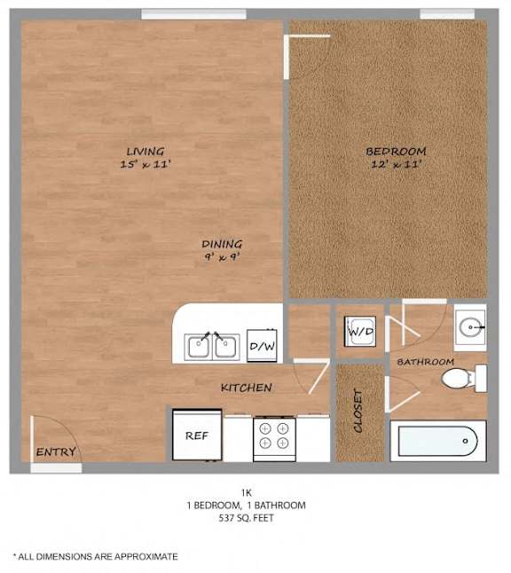 1 bed 1 bath J at Hickory Street Lofts Apartments, Texas