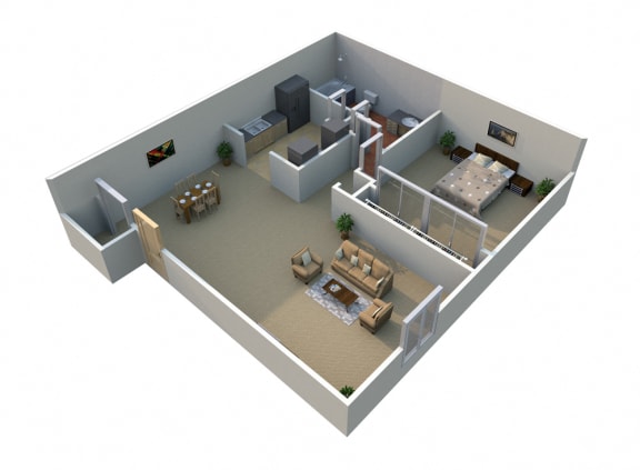 Floor Plan  1 Bedroom Floorplan at Regents Court - Westland, MI