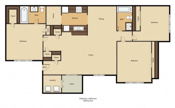 Crestwood Apartments Floor Plan in St. Cloud, FL