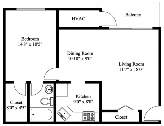 1 Bedroom 1 Bathroom Apartment in Harrisburg