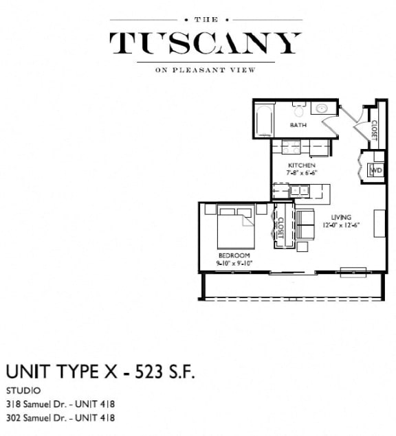Unit X Floor Plan at The Tuscany on Pleasant View, Wisconsin