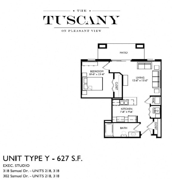 Unit Y Floor Plan at The Tuscany on Pleasant View, Wisconsin, 53717
