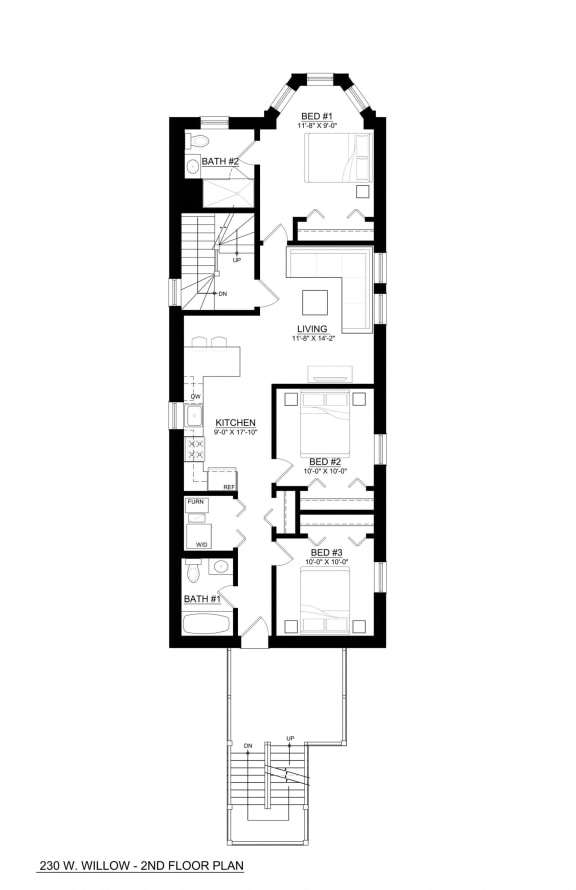 230 Willow 3 Bedroom Floor Plan