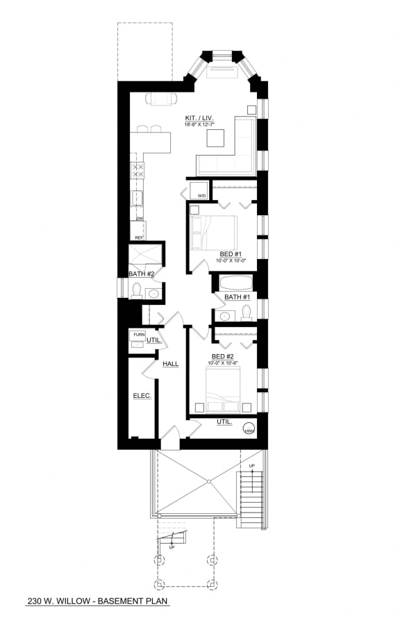 230 Willow 2 Bedroom Floor Plan