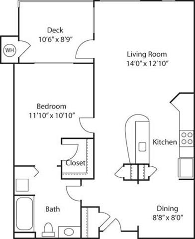 B1- 55+ Adult Living Floorplan at Reunion at Redmond Ridge, Washington, 98053