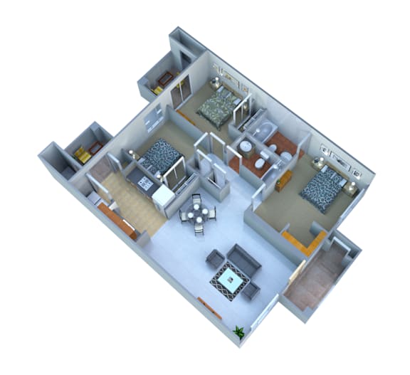 3 Bed 3 Bath Floorplan at San Miguel Apartments, Mesa